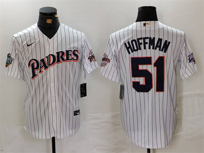 Men's San Diego Padres #51 Trevor Hoffman White 1998 World Series Cool Base Stitched Baseball Jersey Men's San Diego Padres #51 Trevor Hoffman White 1998 World Series Cool Base Stitched Baseball Jersey