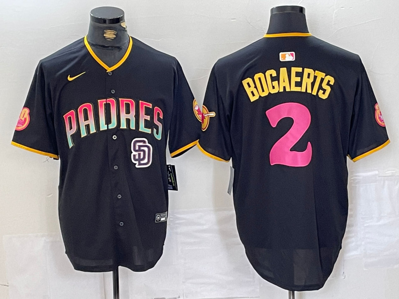 Men's San Diego Padres #2 Xander Bogaerts Black Cool Base Stitched Baseball Jersey 1 Men's San Diego Padres #2 Xander Bogaerts Black Cool Base Stitched Baseball Jersey 1