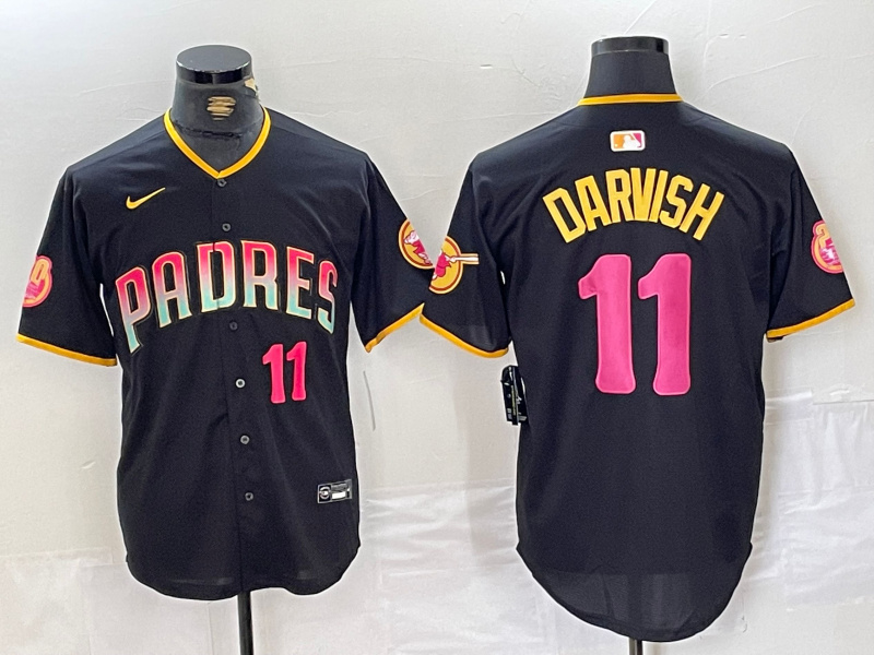 Men's San Diego Padres #11 Yu Darvish Black Cool Base Stitched Baseball Jersey 1 Men's San Diego Padres #11 Yu Darvish Black Cool Base Stitched Baseball Jersey 1