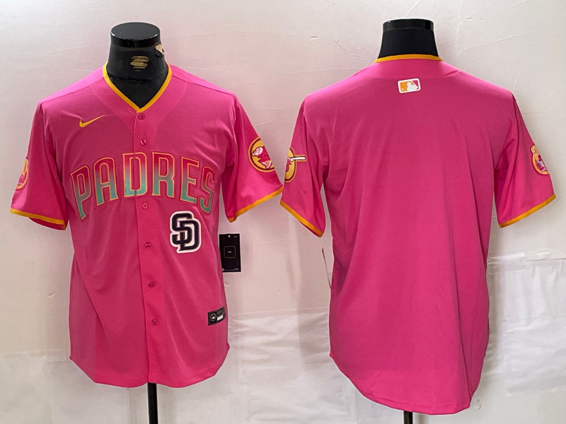 Men's San Diego Padres Blank Pink Cool Base Stitched Baseball Jersey 1 Men's San Diego Padres Blank Pink Cool Base Stitched Baseball Jersey 1