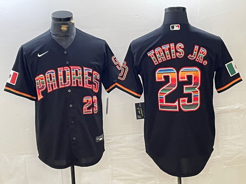 Men's San Diego Padres #23 Fernando Tatis Jr. Mexico Black Cool Base Stitched Baseball jerseys Men's San Diego Padres #23 Fernando Tatis Jr. Mexico Black Cool Base Stitched Baseball jerseys