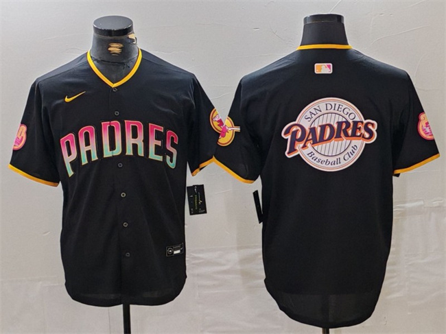 Men's San Diego Padres Black Team Big Logo Cool Base Stitched Baseball JerseyS Men's San Diego Padres Black Team Big Logo Cool Base Stitched Baseball JerseyS