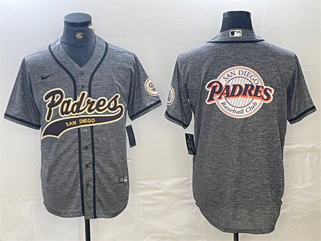 Men's San Diego Padres Gray Team Big Logo Cool Base Stitched Baseball Jersey Men's San Diego Padres Gray Team Big Logo Cool Base Stitched Baseball Jersey