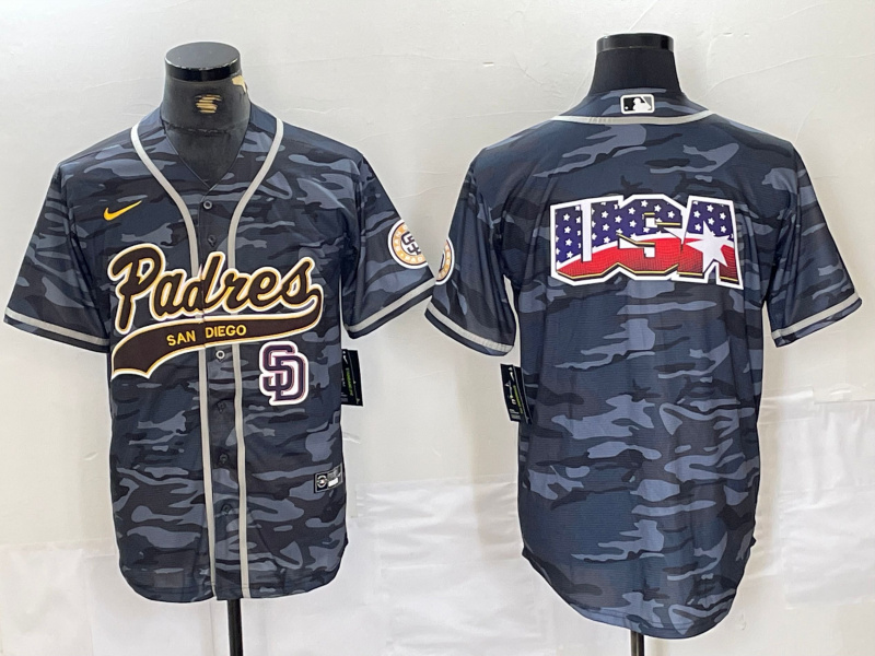 Men's San Diego Padres Blank Gray Camo Cool Base Stitched Baseball Jersey 5 Men's San Diego Padres Blank Gray Camo Cool Base Stitched Baseball Jersey 5