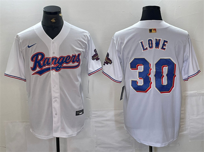 Men's Texas Rangers #30 Nathaniel Lowe White Gold Cool Base Stitched Baseball Jersey Men's Texas Rangers #30 Nathaniel Lowe White Gold Cool Base Stitched Baseball Jersey
