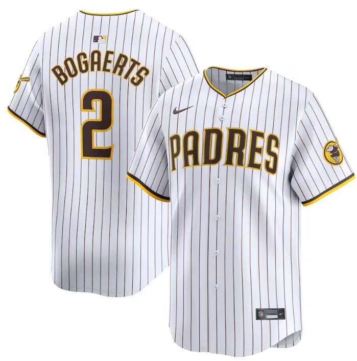 Men's San Diego Padres #2 Xander Bogaerts White 2024 Home Limited Stitched Baseball Jersey Men's San Diego Padres #2 Xander Bogaerts White 2024 Home Limited Stitched Baseball Jersey