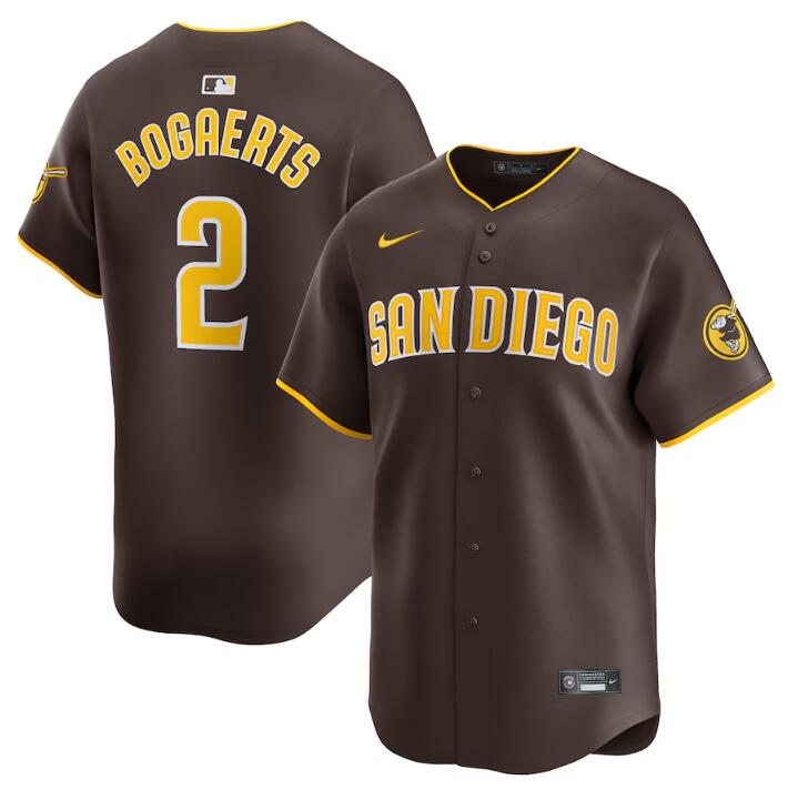 Men's San Diego Padres #2 Xander Bogaerts Brown 2024 Home Limited Stitched Baseball Jersey Men's San Diego Padres #2 Xander Bogaerts Brown 2024 Home Limited Stitched Baseball Jersey