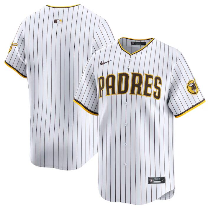 Men's San Diego Padres Blank White 2024 Home Limited Stitched Baseball Jersey Men's San Diego Padres Blank White 2024 Home Limited Stitched Baseball Jersey