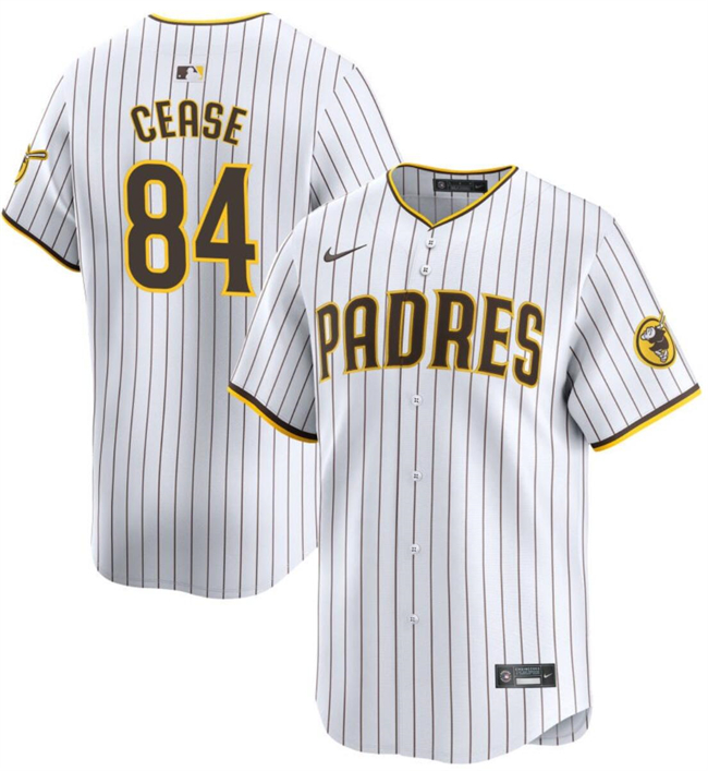 Men's San Diego Padres #84 Dylan Cease White Home Limited Stitched Baseball Jersey Men's San Diego Padres #84 Dylan Cease White Home Limited Stitched Baseball Jersey