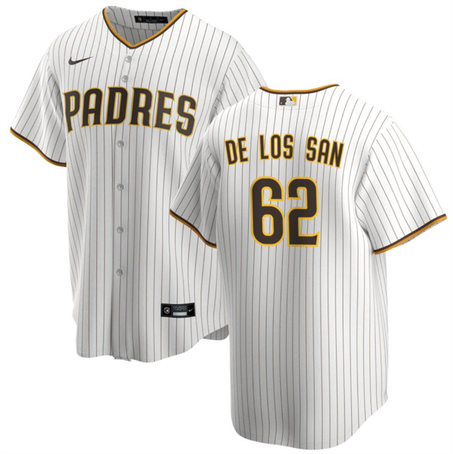 Men's San Diego Padres #62 Enyel De Los Santos White Cool Base Stitched Baseball Jersey Men's San Diego Padres #62 Enyel De Los Santos White Cool Base Stitched Baseball Jersey