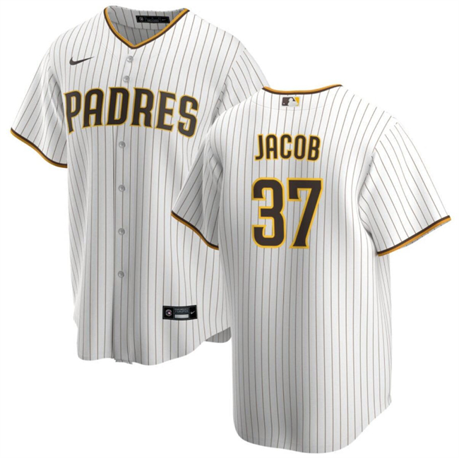 Men's San Diego Padres #37 Alek Jacob White Cool Base Stitched Baseball Jersey Men's San Diego Padres #37 Alek Jacob White Cool Base Stitched Baseball Jersey