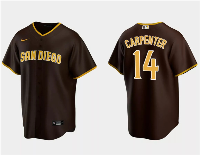 Men's San Diego Padres #14 Matt Carpenter Brown Cool Base Stitched Jersey Men's San Diego Padres #14 Matt Carpenter Brown Cool Base Stitched Jersey