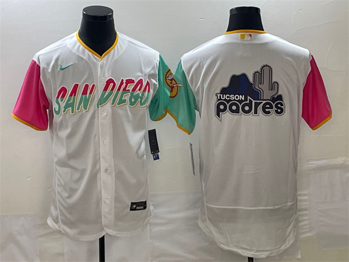Men's San Diego Padres White Team Big Logo City Connect Flex Base Stitched Baseball Jersey Men's San Diego Padres White Team Big Logo City Connect Flex Base Stitched Baseball Jersey
