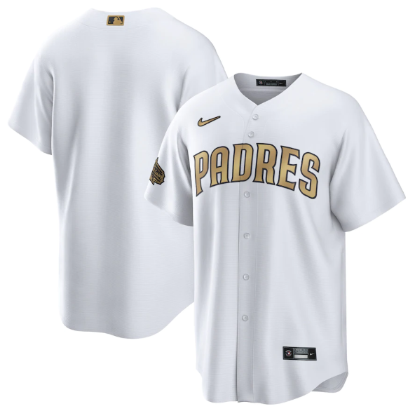 Men's San Diego Padres Blank 2022 All-Star White Cool Base Stitched Baseball Jersey Men's San Diego Padres Blank 2022 All-Star White Cool Base Stitched Baseball Jersey
