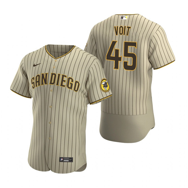 Men's San Diego Padres #45 Luke Voit Tan Flex Base Stitched Baseball Jersey Men's San Diego Padres #45 Luke Voit Tan Flex Base Stitched Baseball Jersey