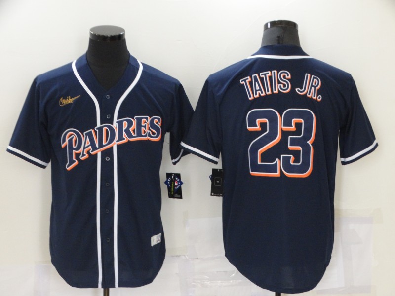 Padres 23 Fernando Tatis Jr. Navy Nike Throwback Cool Base Jersey Padres 23 Fernando Tatis Jr. Navy Nike Throwback Cool Base Jersey