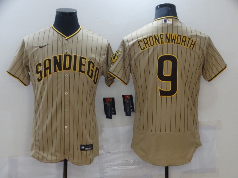 Nike Men's San Diego Padres #9 CRONENWORTH Brown Stitichen Authentic Alternate Player Jersey Nike Men's San Diego Padres #9 CRONENWORTH Brown Stitichen Authentic Alternate Player Jersey
