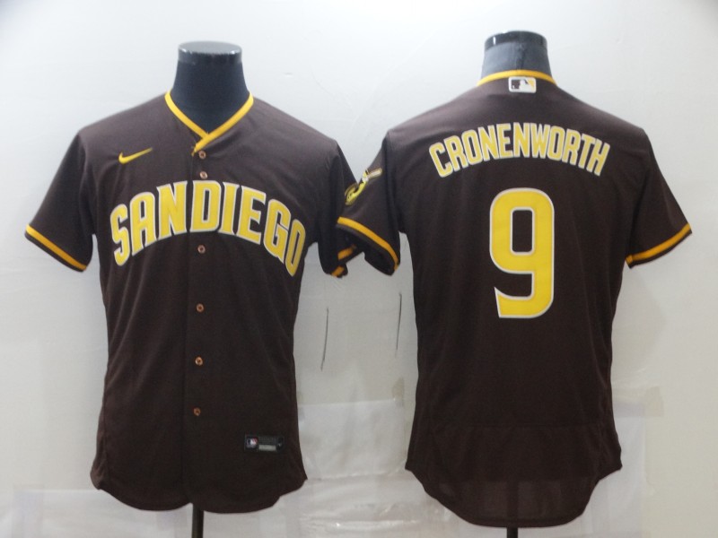 Nike Men's San Diego Padres #9 CRONENWORTH Brown Tan Authentic Alternate Player Jersey Nike Men's San Diego Padres #9 CRONENWORTH Brown Tan Authentic Alternate Player Jersey