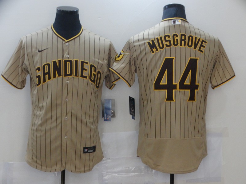 Nike Men's San Diego Padres #44 Musgrove Tan Brown Authentic Alternate Player Jersey Nike Men's San Diego Padres #44 Musgrove Tan Brown Authentic Alternate Player Jersey