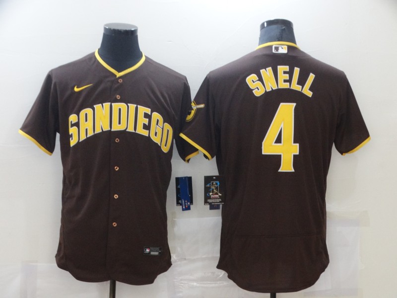 Nike Men's San Diego Padres #4 SNELL Brown stitched MLB Jersey Nike Men's San Diego Padres #4 SNELL Brown stitched MLB Jersey