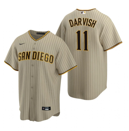 San Diego #11 Padres Yu Darvish Sand Brown Trade Alternate Coolbase Jersey San Diego #11 Padres Yu Darvish Sand Brown Trade Alternate Coolbase Jersey
