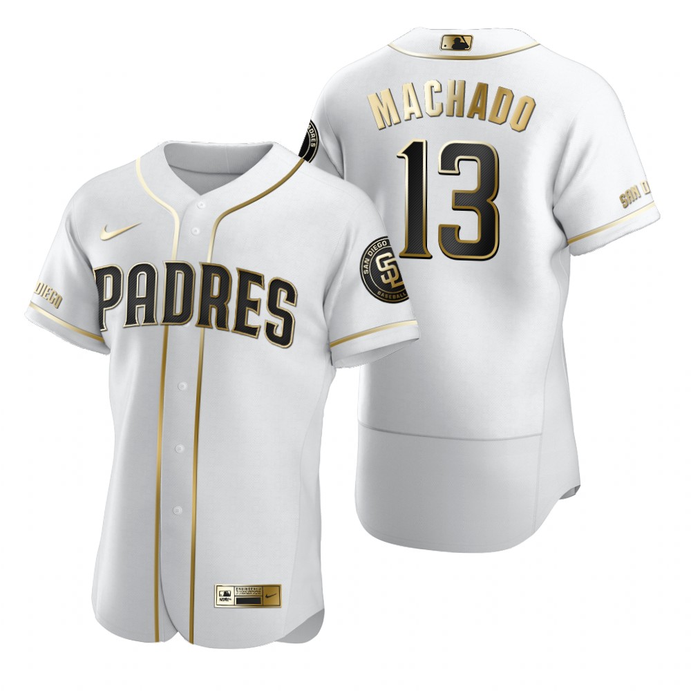San Diego Padres #13 Manny Machado White Nike Men's Authentic Golden Edition MLB Jersey San Diego Padres #13 Manny Machado White Nike Men's Authentic Golden Edition MLB Jersey