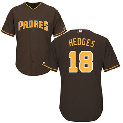 Padres #18 Austin Hedges Brown New Cool Base Stitched Baseball Jersey Padres #18 Austin Hedges Brown New Cool Base Stitched Baseball Jersey