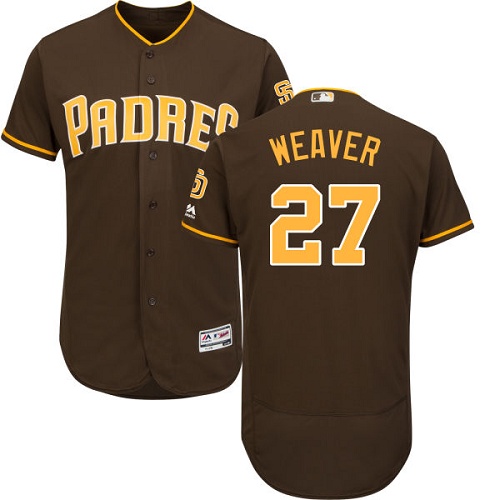 Padres #27 Jered Weaver Brown Flexbase Authentic Collection Stitched MLB Jersey