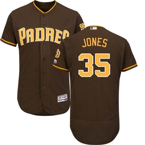 Padres #35 Randy Jones Brown Flexbase Authentic Collection Stitched MLB Jersey Padres #35 Randy Jones Brown Flexbase Authentic Collection Stitched MLB Jersey