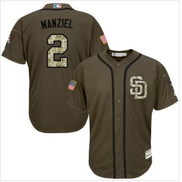 Padres #2 Johnny Manziel Green Salute to Service Stitched MLB Mens Jersey Padres #2 Johnny Manziel Green Salute to Service Stitched MLB Mens Jersey