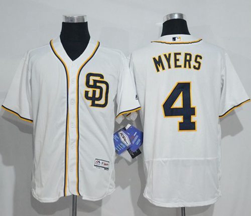 Padres #4 Wil Myers White Flexbase Authentic Collection Stitched MLB Jersey Padres #4 Wil Myers White Flexbase Authentic Collection Stitched MLB Jersey
