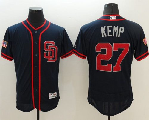 Padres #27 Matt Kemp Navy Blue Fashion Stars & Stripes Flexbase Authentic Stitched MLB Jersey Padres #27 Matt Kemp Navy Blue Fashion Stars & Stripes Flexbase Authentic Stitched MLB Jersey