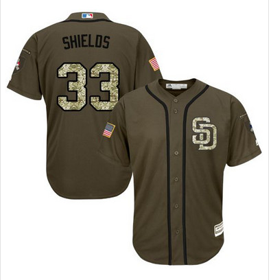 Padres #33 James Shields Green Salute to Service Stitched MLB Jersey Padres #33 James Shields Green Salute to Service Stitched MLB Jersey