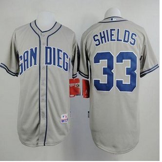 San Diego Padres #33 James Shields Grey Cool Base Stitched Baseball Jersey San Diego Padres #33 James Shields Grey Cool Base Stitched Baseball Jersey