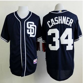 San Diego Padres #34 Andrew Cashner Dark Blue Alternate 1 Cool Base Stitched Baseball Jersey San Diego Padres #34 Andrew Cashner Dark Blue Alternate 1 Cool Base Stitched Baseball Jersey