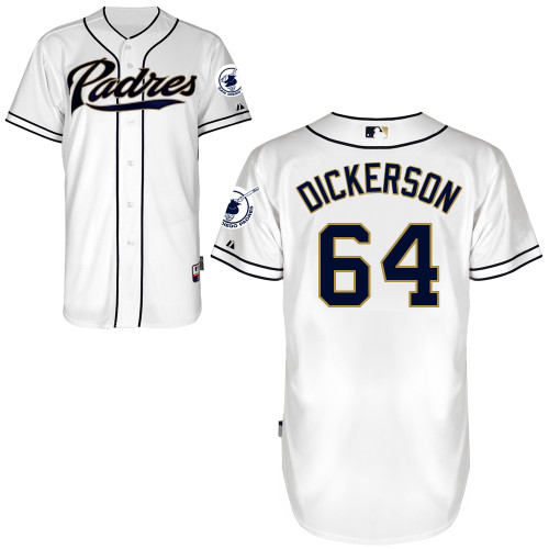 San Diego Padres #64 Alex Dickerson Authentic Personalized Home White Jersey