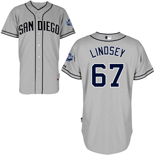 San Diego Padres #67Taylor Lindsey Authentic Personalized Road Gray Jersey San Diego Padres #67Taylor Lindsey Authentic Personalized Road Gray Jersey
