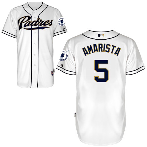 San Diego Padres #5Alexi Amarista Authentic Personalized Home White Jersey San Diego Padres #5Alexi Amarista Authentic Personalized Home White Jersey
