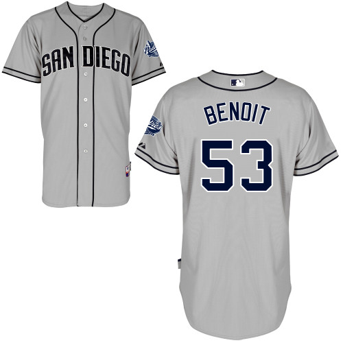 San Diego Padres #53Joaquin Benoit Authentic Personalized Road Gray Jersey