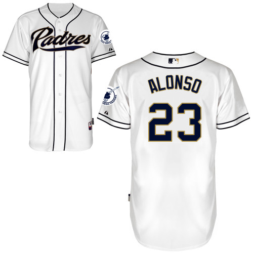 San Diego Padres #23Yonder Alonso Authentic Personalized Home White Jersey