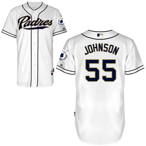 San Diego Padres #55Josh Johnson Authentic Personalized Home White Jersey San Diego Padres #55Josh Johnson Authentic Personalized Home White Jersey