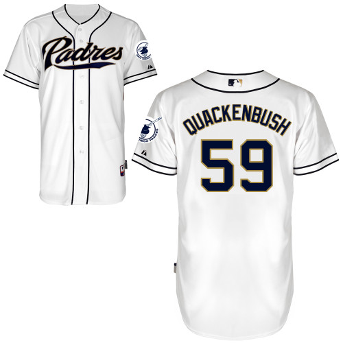 San Diego Padres #59Kevin Quackenbush Authentic Personalized Home White Jersey San Diego Padres #59Kevin Quackenbush Authentic Personalized Home White Jersey
