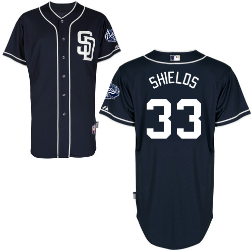 San Diego Padres #33James Shields Authentic Personalized Alternate Blue Jersey San Diego Padres #33James Shields Authentic Personalized Alternate Blue Jersey