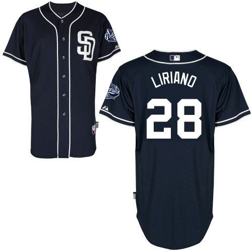 San Diego Padres #28Rymer Liriano Authentic Personalized Alternate Blue Jersey