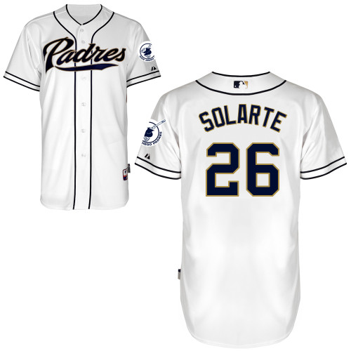 San Diego Padres #26Yangervis Solarte Authentic Personalized Home White Jersey San Diego Padres #26Yangervis Solarte Authentic Personalized Home White Jersey