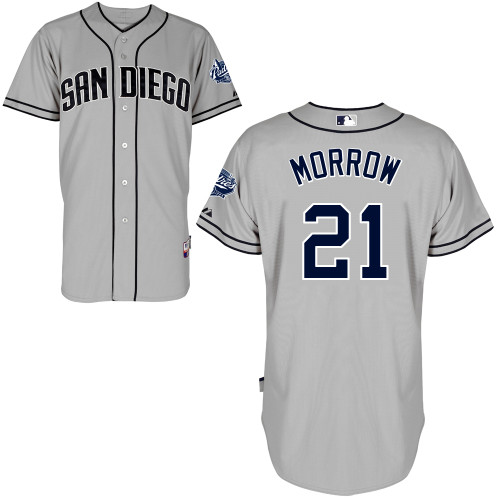 San Diego Padres #21 Brandon Morrow Authentic Personalized Road Gray Jersey