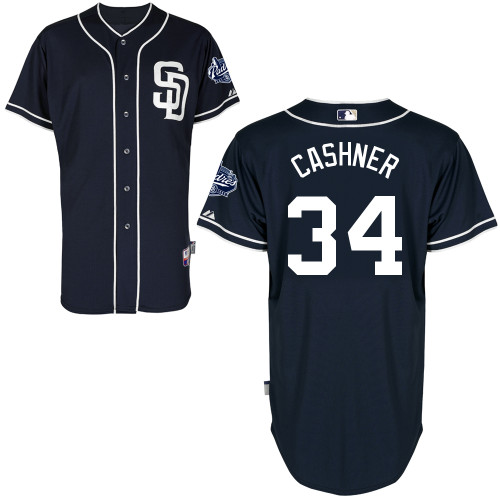 San Diego Padres #34Andrew Cashner Authentic Personalized Alternate Blue Jersey