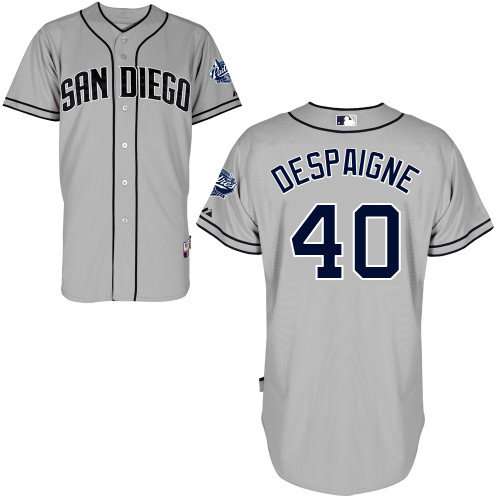 San Diego Padres #40Odrisamer Despaigne Authentic Personalized Road Gray Jersey San Diego Padres #40Odrisamer Despaigne Authentic Personalized Road Gray Jersey