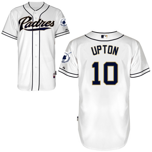 San Diego Padres #10Justin Upton Authentic Personalized Home White Jersey San Diego Padres #10Justin Upton Authentic Personalized Home White Jersey