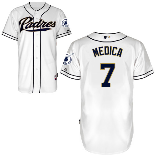 San Diego Padres #7Tommy Medica Authentic Personalized Home White Jersey San Diego Padres #7Tommy Medica Authentic Personalized Home White Jersey